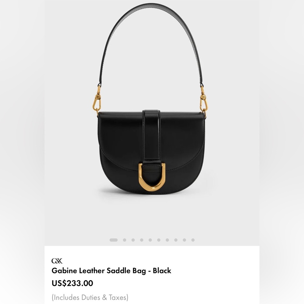Charles & Keith Gabine Saddle Bag, 2 Straps, Shoulder & Crossbody